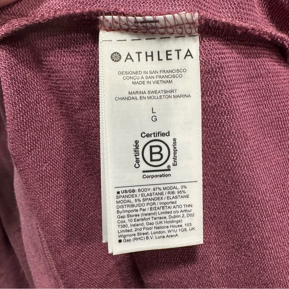 NWT Athleta Marina Saeatshirt in Tawny Rose Heather Sz L - Picture 9 of 14